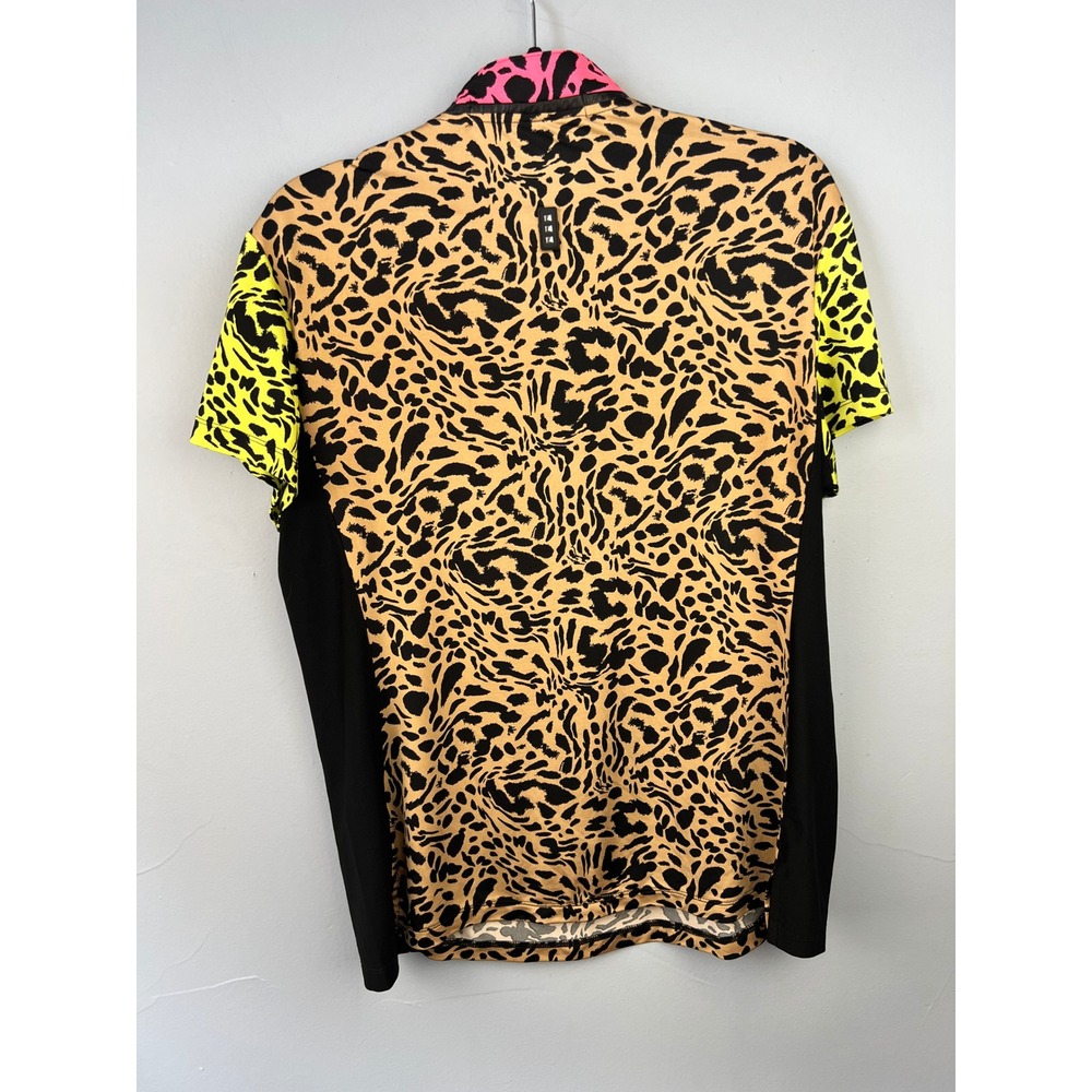 Jamie Sadock Short Sleeve Multicolor Leopard Print 1/4 Zip Golf Shirt SZ L - Picture 6 of 6